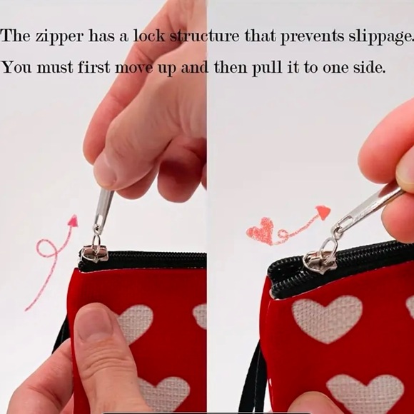 Elle Red & White Hearts Cosmetics Bag - Picture 6 of 7
